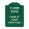 Signmission Designer Series Sign-Flood Zone, Green & Tan Heavy-Gauge Aluminum Sign, 24" x 18", G-1824-23951 A-DES-G-1824-23951 - alternate 1